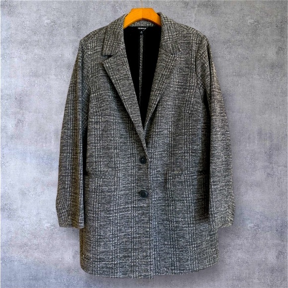 NEW TORRID STUDIO Double Knit Boyfriend Blazer Grey Plaid Size 2X TORRID 2 NWOT - Picture 14 of 17